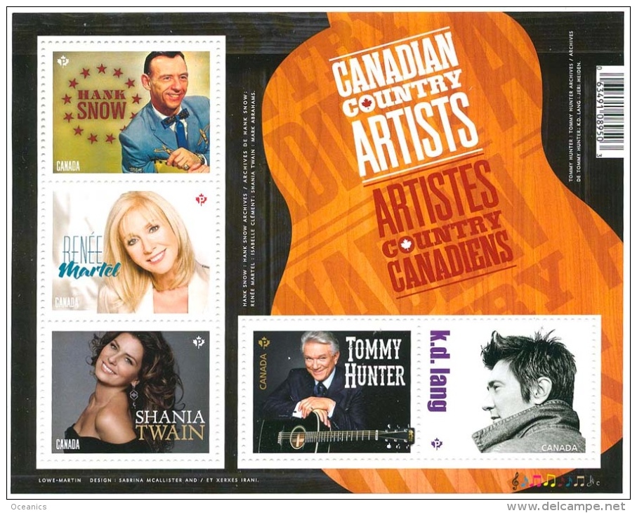 Canada (Scott No.2765 - Artistes Country / Country Artists) [**] BF / SS - Blocks & Sheetlets