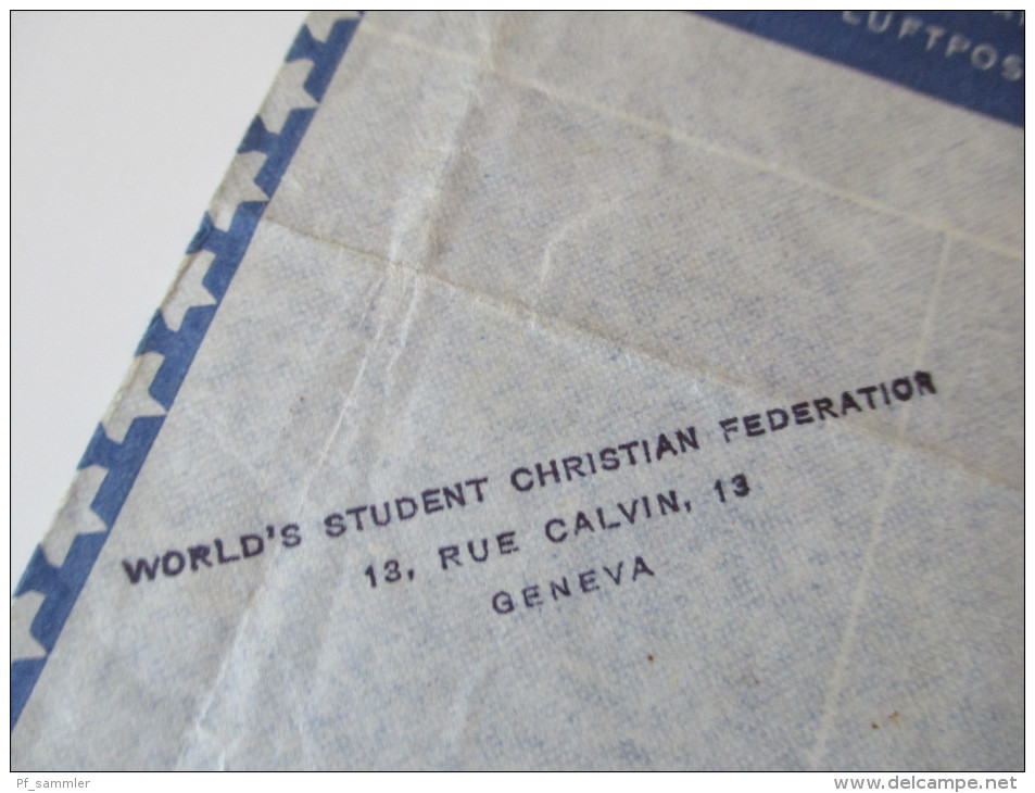 Schweiz Nr. 302 Als 4er Block MeF Luftpostbrief Nach Brasilien. Verwendet 1948. World's Student Christians Federation - Cartas & Documentos