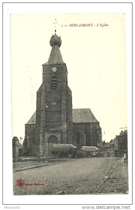 BERLAIMONT Dpt59 L'Eglise - Camions Bâchés Animée (secteur Maubeuge Cambrai) - Berlaimont