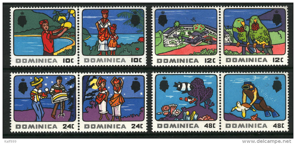 ~~~ Dominica 1969 - Tourism - Mi. 245/252 ** MNH  ~~~ - Dominica (1978-...)