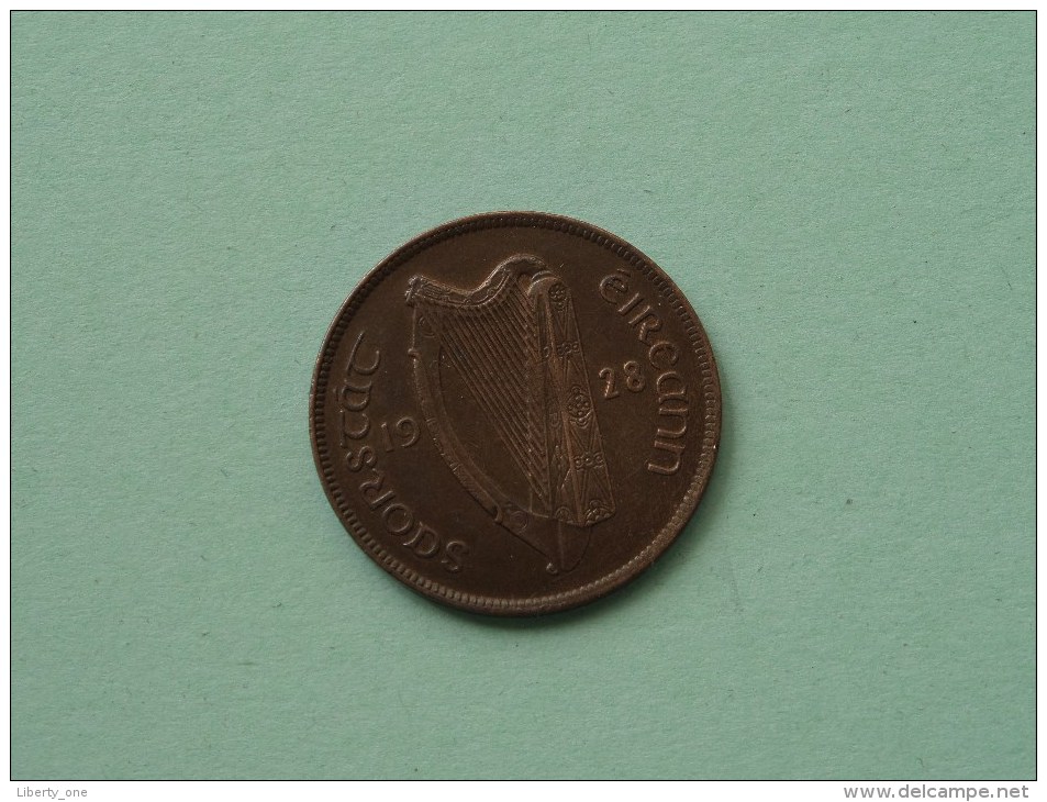 1928 - 1 Penny / KM 3 ( Uncleaned - For Grade, Please See Photo ) ! - Irland