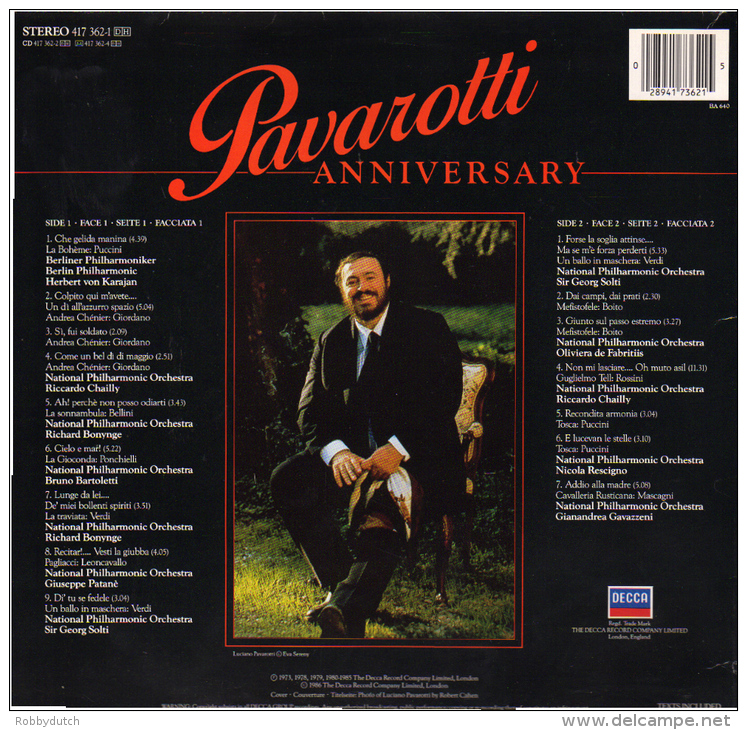 * LP *  LUCIANO PAVEROTTI - ANNIVERSARY (Holland 1986 EX!!!) - Oper & Operette