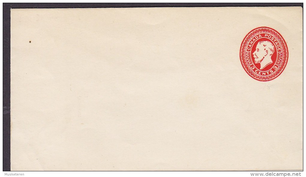 Canada Postal Stationery Ganzsache Entier 3 Cents King George V. Cover Lettre (93 X 167 Mm) Unused - 1903-1954 Kings