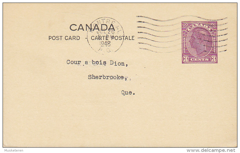 Canada Postal Stationery Ganzsache Entier 3 C George VI. Private Print F. P. WEAVER COAL Co., MONTREAL 1948 (2 Scans) - 1903-1954 Reyes