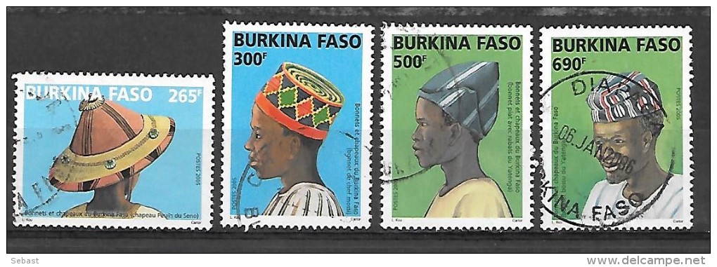 TIMBRES OBLITERES DU BURKINA   DE 2005 N° MICHEL 1883/86 - Burkina Faso (1984-...)