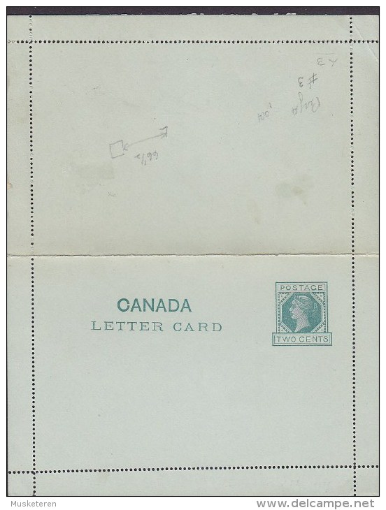 Canada Postal Stationery Ganzsache Entier 2 C Victoria Letter Card Unused (2 Scans) - 1860-1899 Règne De Victoria