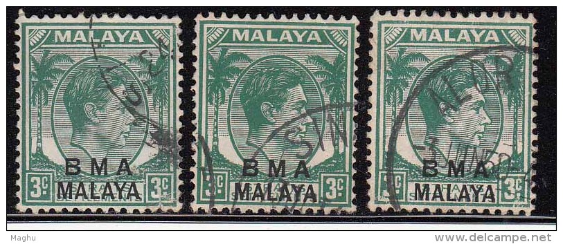 3c Shade / Colour BMA Malaya British Military Administration, 1945 Used King George VI - Malaya (British Military Administration)