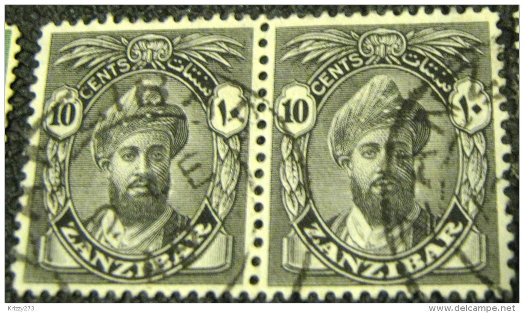 Zanzibar 1936 Sultan Chalifa Bin Harub 10c X2 - Used - Zanzibar (...-1963)