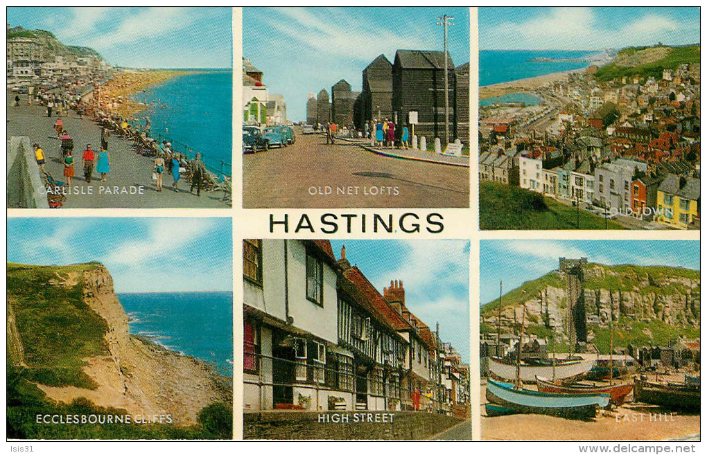 Royaume-Uni - Angleterre - Sussex - Hastings - Multiview - Multivues - Semi Moderne Petit Format - état - Hastings