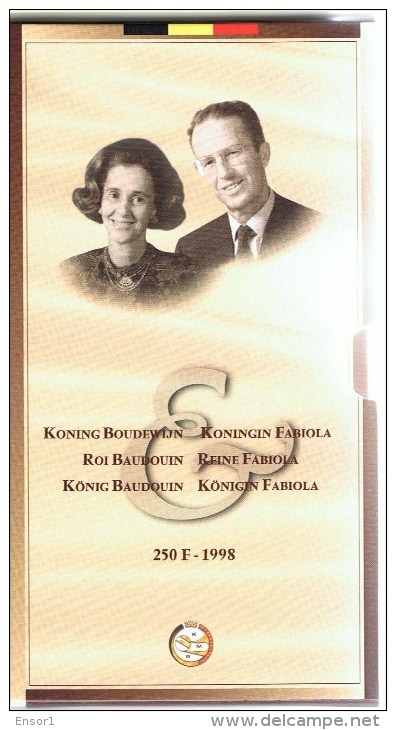 België FDC 1998 Koning Boudewijn Fabiola 250 Frank - FDC, BU, BE & Muntencassettes