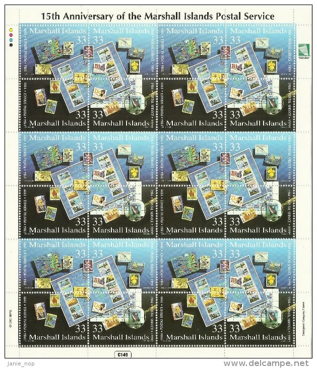 Marshall Islands 1999 15th Anniversary Of Postal Services Sheetlet MNH - Islas Marshall