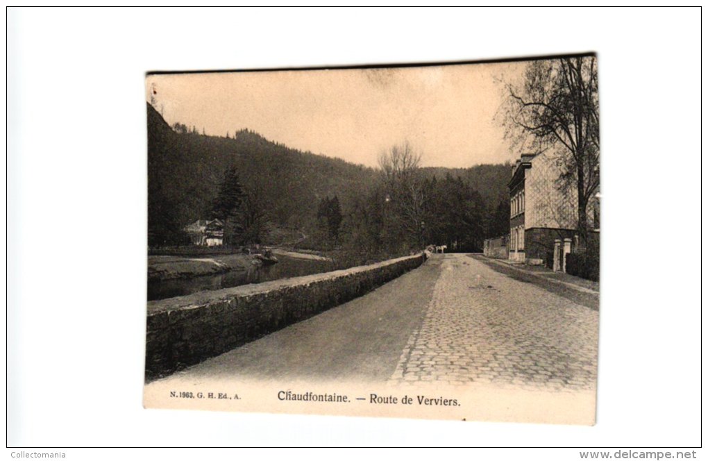 LIIEGE  3 CP Chaudfontaine  Rue De L'eglise Photo Marcovici     Route De Verviers    Vieux Quartier Femme à Lavage1905 - Chaudfontaine