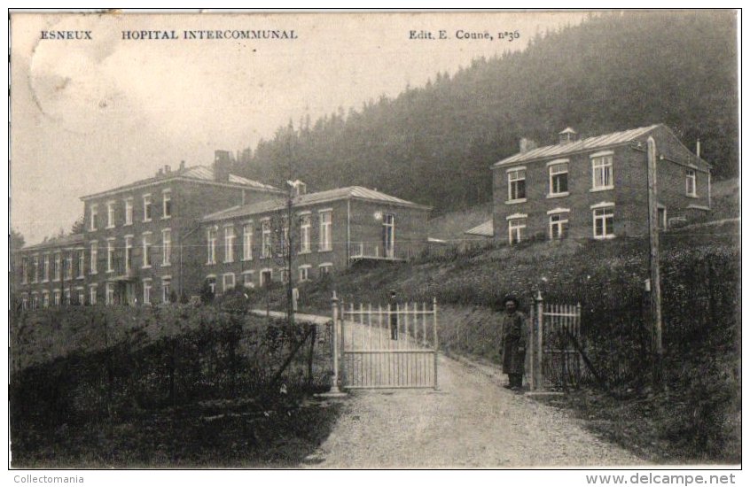 LIEGE  4 CP Esneux  Gr Hôtel Belle Vue 1901 Hôpital Qaurtier De Lavaux1910  Tunnel &amp; Gare 1912 - Esneux