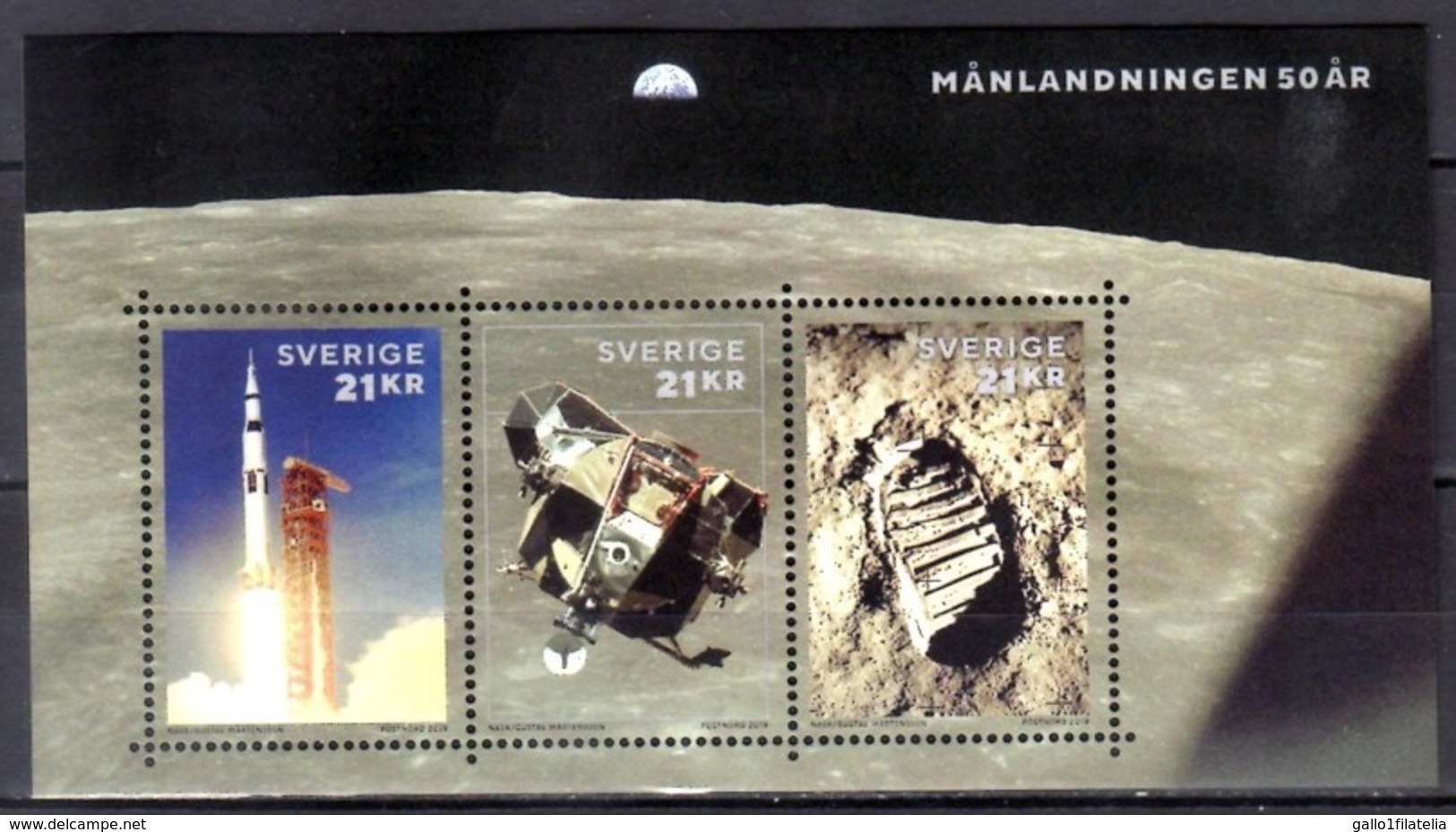 2019 - SVEZIA / SWEDEN - 50mo ANNIVERSARIO DELLO SBARCO SULLA LUNA / THE MOON LANDING. MNH - Nuovi