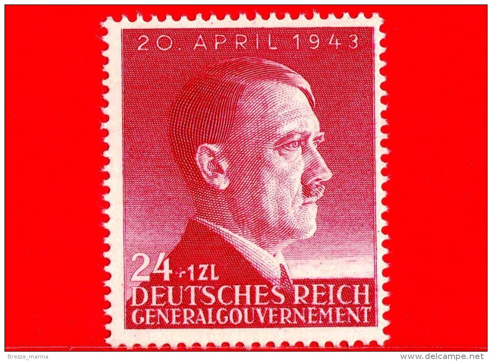 GERMANIA - USATO - 1943 - Occupazioni - Polonia - Governatorato Generale - 54 Compleanno Di Hitler - 24 + 1 - Besetzungen 1938-45
