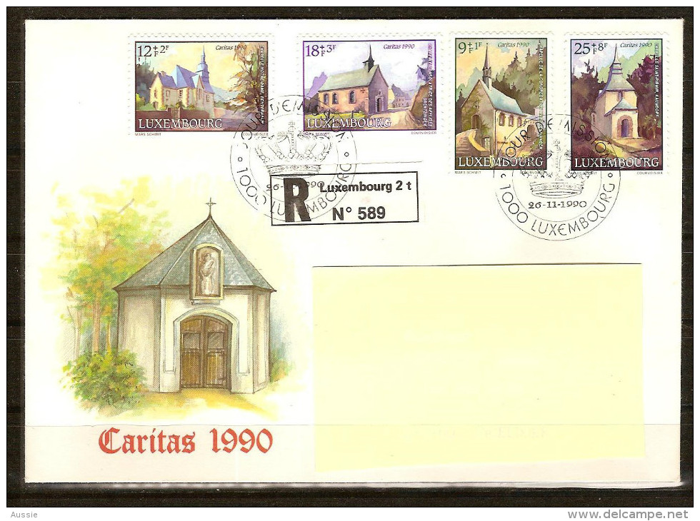 Luxembourg Luxemburg 1990 Yvertn° 1209-12 Sur FDC Recommandée  (°) Used Cote ++ 9  Euro - Used Stamps