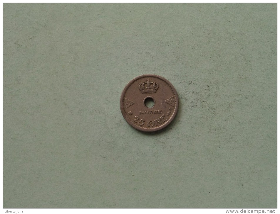 1927 - 25 Ore / KM 384 ( Uncleaned Coin / For Grade, Please See Photo ) !! - Norvège