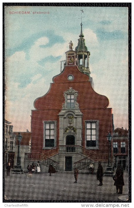 PAYS BAS - NETHERLANDS - SCHIEDAM STADHUIS  - Zeer Mooi En Zeldzaam - Schiedam