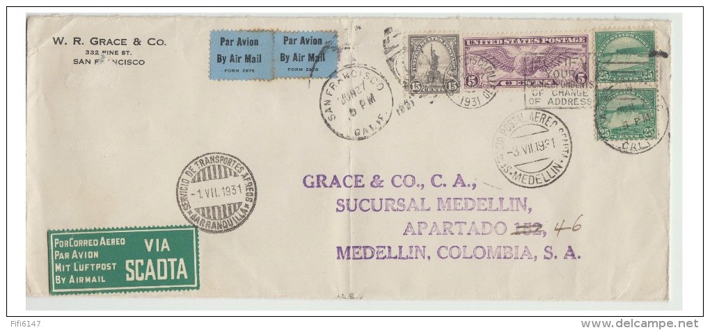 ## ETATS-UNIS ## LOT DE TROIS LETTRES ## VIA AIR MAIL - Poststempel