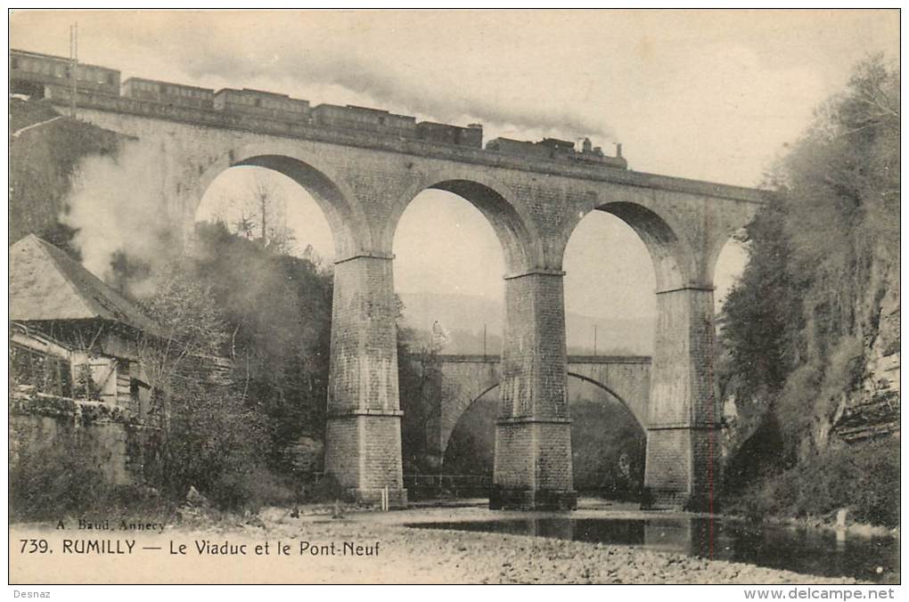 Rumilly 74 Haute Savoie  Viaduc Chemin De Fer Pont Neuf Train - Rumilly