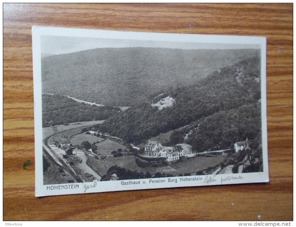 HOHENSTEIN  Gasthaus U. Pension Burg   19/12/1918 - Reutlingen