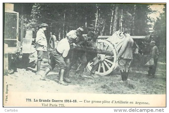 Guerre De 14-18 : Une Grosse Pièce D'artillerie En Argonne - Guerra 1914-18