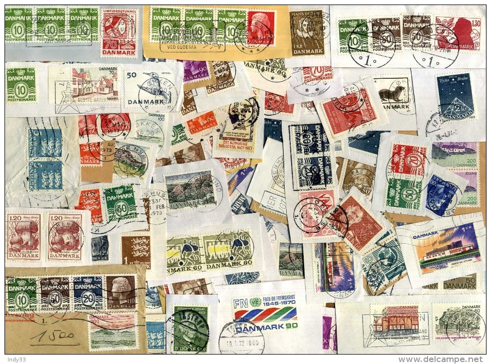 - DANEMARK . LOT DE TIMBRES SUR FRAGMENTS . - Sammlungen