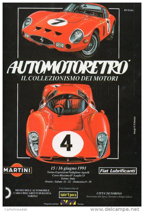 [DC0014] CARTOLINEA - MOLTO RARA - AUTOMOTORETRO´ - 9° MOSTRA SCAMBIO - TORINO ESPOSIZIONI - DIS. F. D´ALESSIO - Mostre, Esposizioni