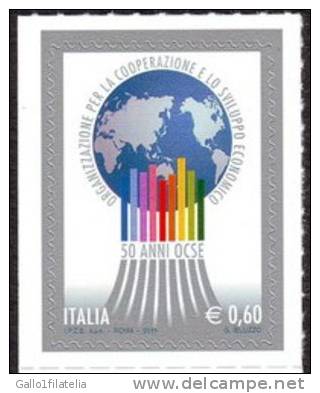 2011 - ITALIA - CINQUANTESIMO DELL'OCSE - EMISSIONE COMUNE. MNH - 2011-20: Mint/hinged