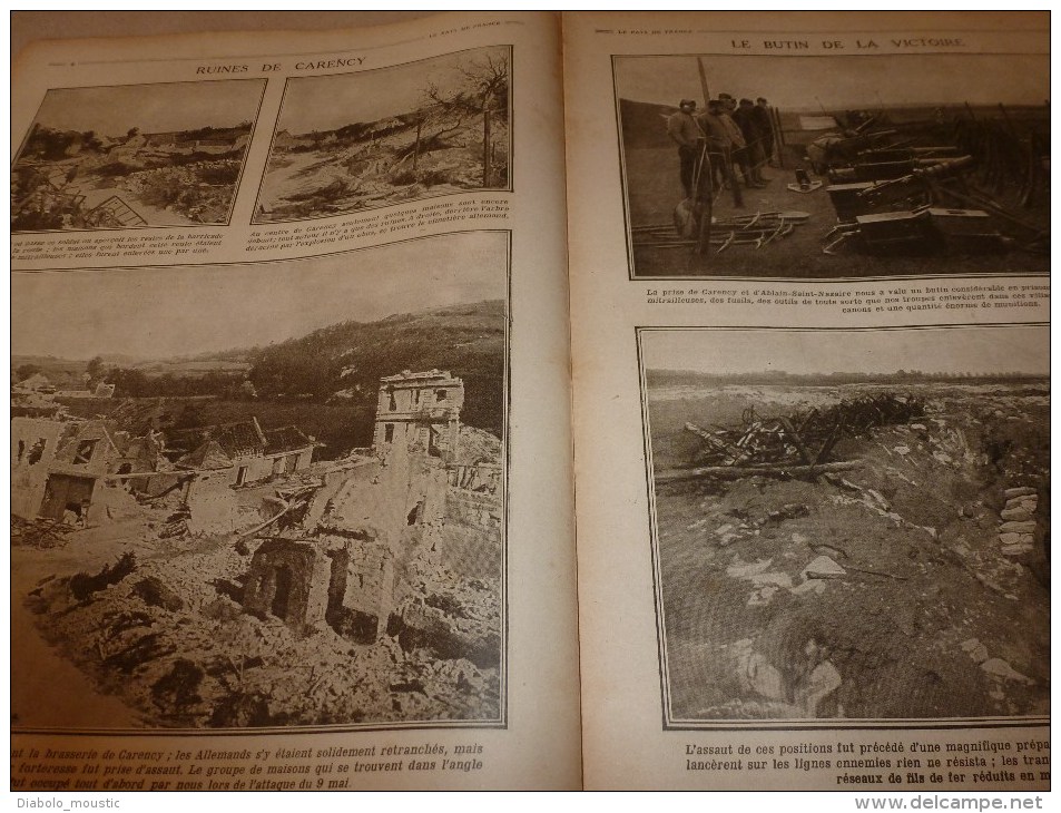 1915 Journal De Guerre: Carency,Ablain-St-N,Souch Ez; Przemysl; L'héroïque Tambour; Bois De La Mort; Père Hilardon..etc - Französisch