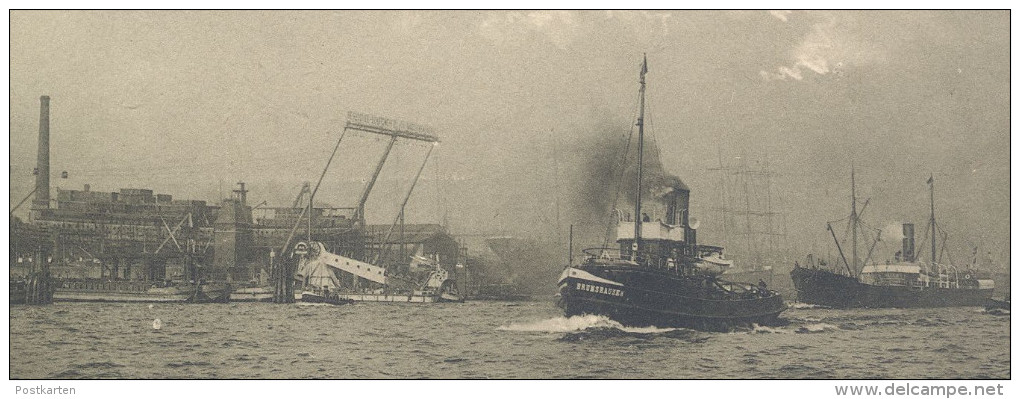 ALTE POSTKARTE SCHLEPPDAMPFER BRUNSHAUSEN IM HAFEN HAMBURG SCHLEPPER Harbour Dampfer Steam Ship Bateau à Vapeur Ship Cpa - Remorqueurs