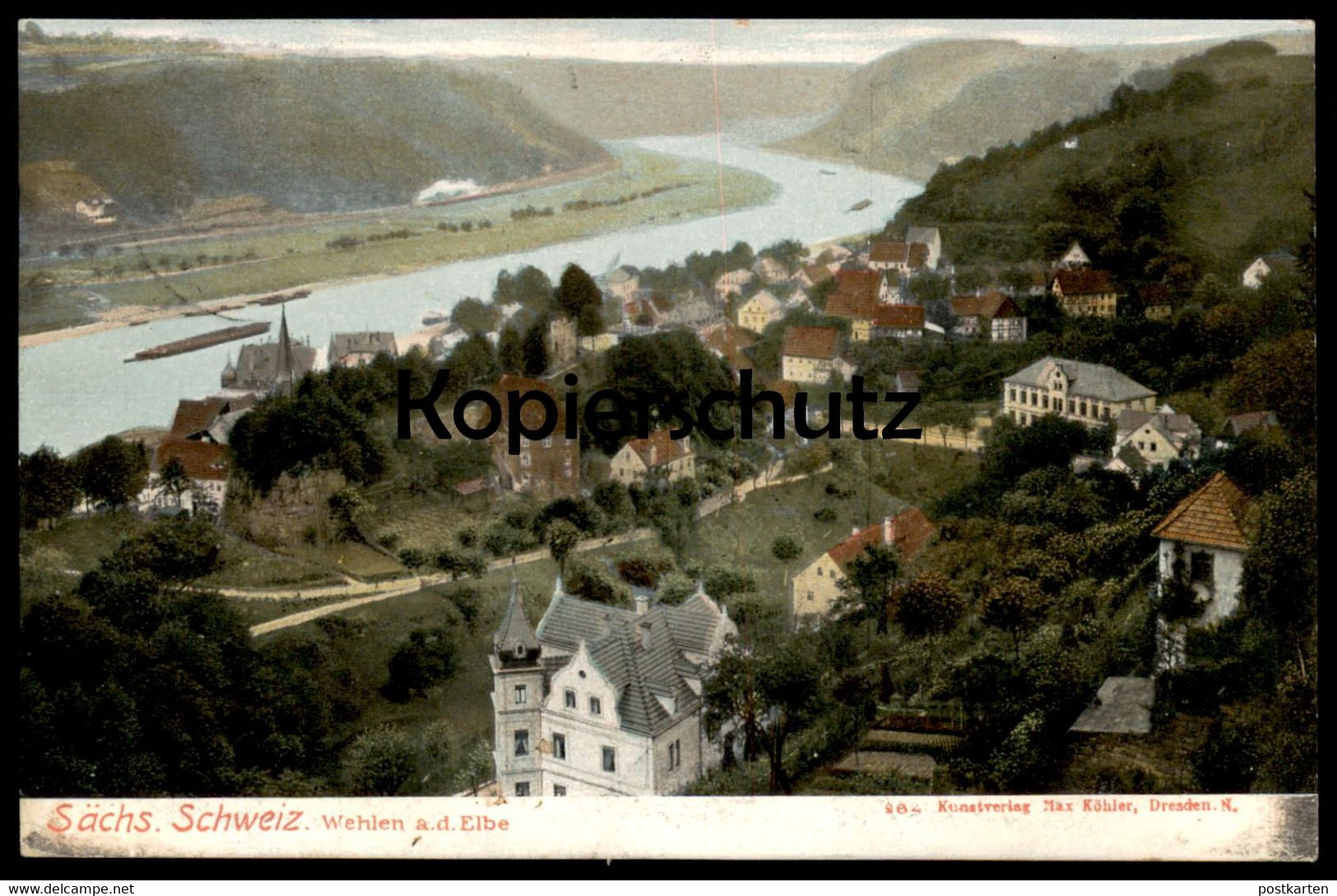 ALTE POSTKARTE SÄCHSISCHE SCHWEIZ WEHLEN AN DER ELBE 1906 SACHSEN Cpa Postcard AK Ansichtskarte - Wehlen