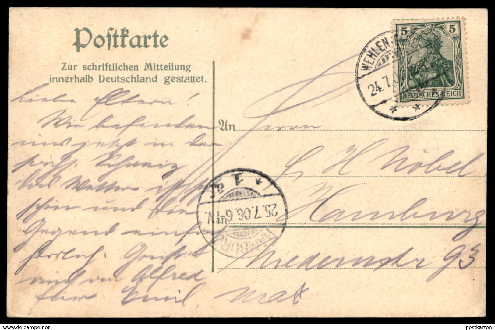 ALTE POSTKARTE SÄCHSISCHE SCHWEIZ WEHLEN AN DER ELBE 1906 SACHSEN Cpa Postcard AK Ansichtskarte - Wehlen