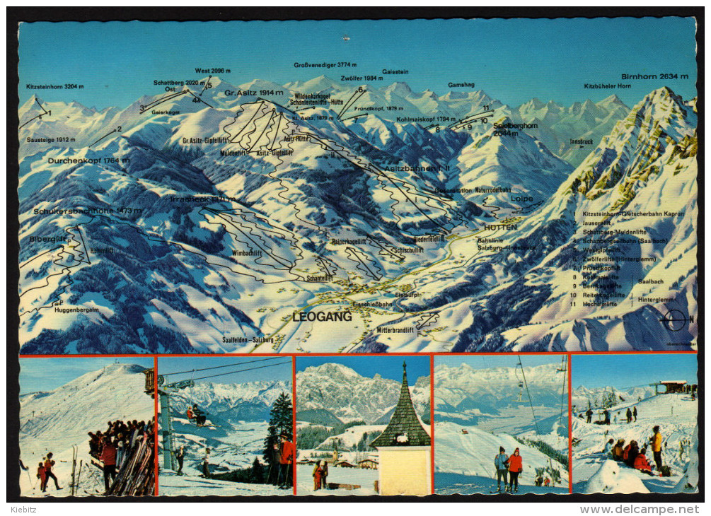 Panoramakarte Österreich - Leogang Und Umgebung - Gelaufen - Mapas