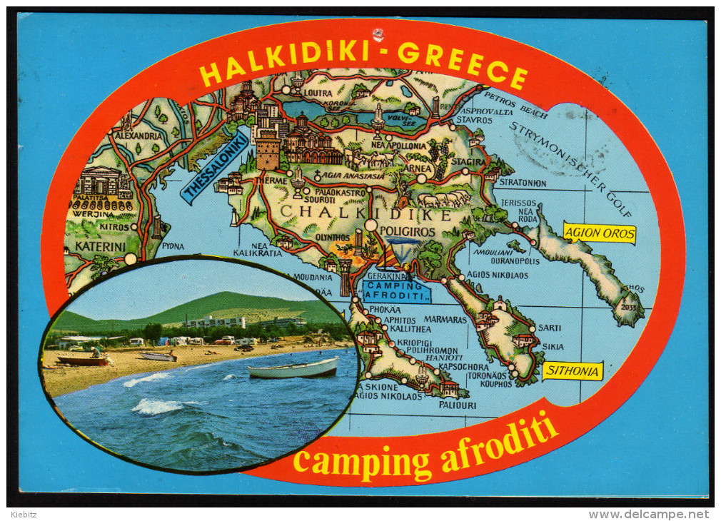 Landkarte - Chalkidiki Und Umgebung - Gelaufen - Landkarten