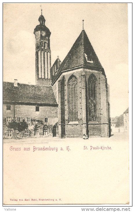 RARE CPA  Gruss Aus Brandenburg St Pauli-Kirche Avant 1904 Neuve Précurseur - Brandenburg