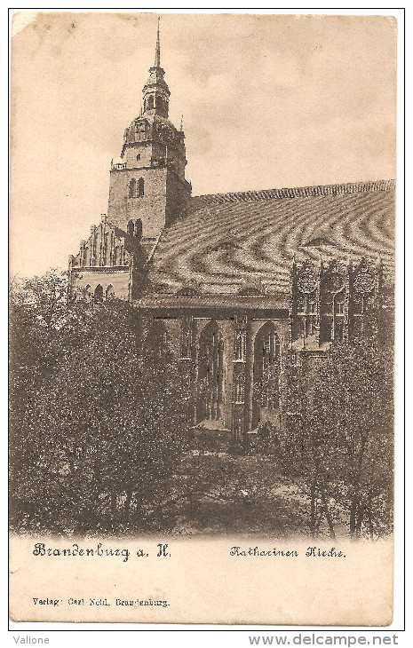 RARE CPA Gruss Aus Brandenburg Katharinen Kirche Avant 1904 Neuve Précurseur - Brandenburg