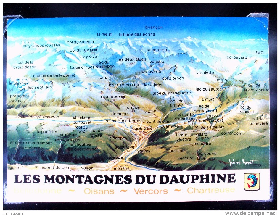 Les Montagnes Du Dauphiné - Panorama Pierre Novat - 38 AB 282 - M-3 - Mapas