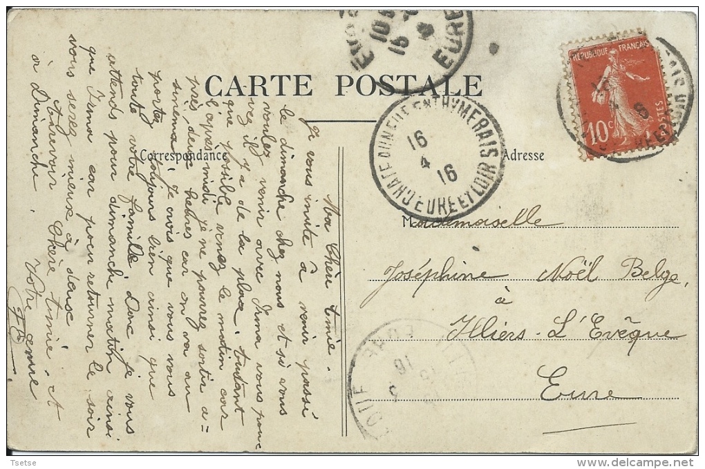 Blevy - Place De L'Eglise - 1916 ( Voir Verso ) - Blévy