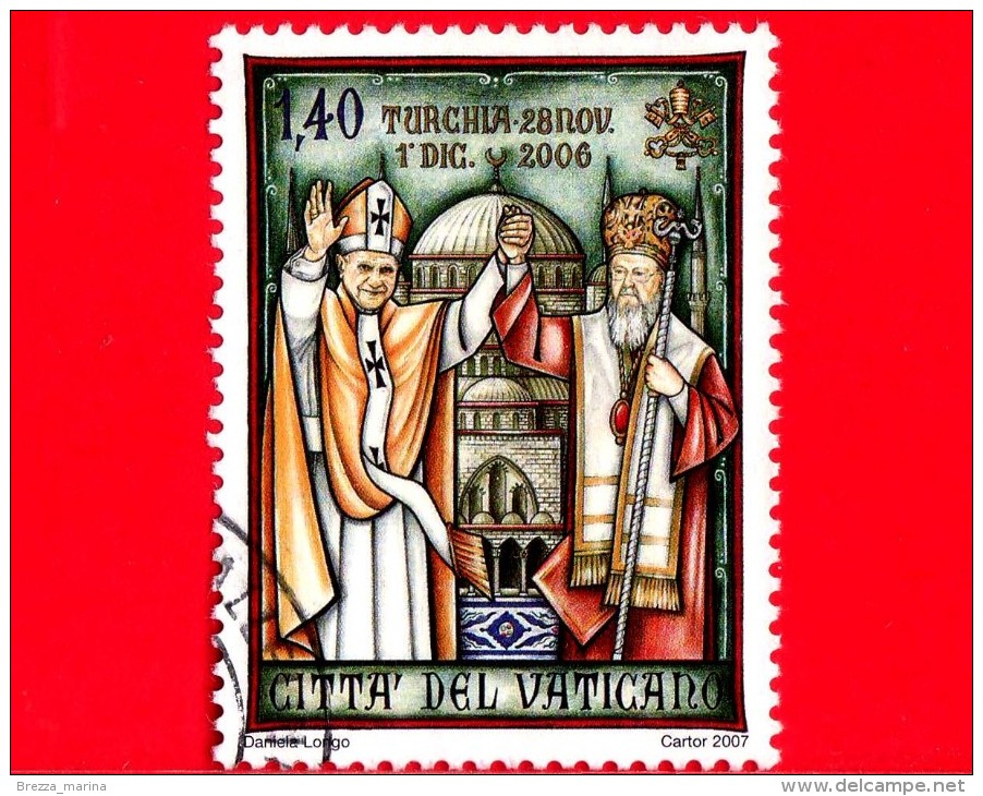 VATICANO  - 2007 - Usato - Viaggi Di Benedetto XVI Nel Mondo -1,40 € • Turchia - Used Stamps
