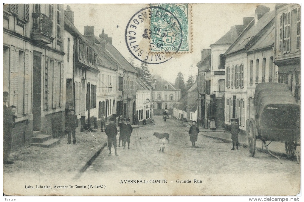 Avesnes-le-Comte - Grande Rue - Belle Animation - 1906 ( Voir Verso ) - Avesnes Le Comte