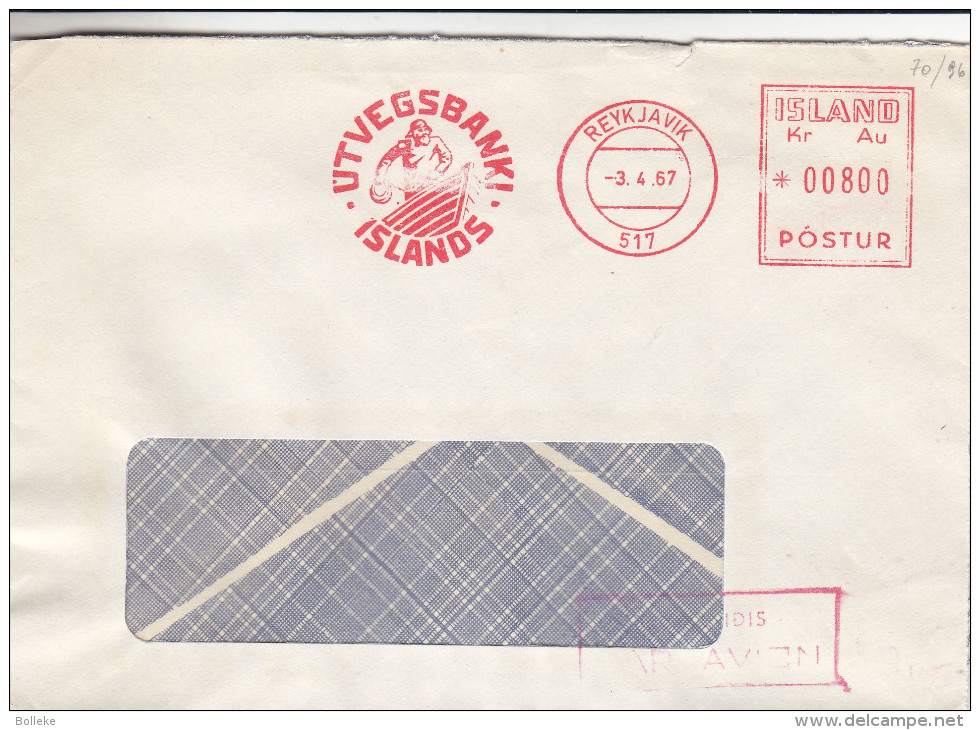 Islande - Lettre De 1967 - Oblitération Reykjavik - EMA - Empreintes Machines - Banques - Pêcheurs - Covers & Documents