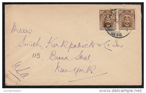 F5003 SOUTHERN RHODESIA, 2 @ 1&frac12; D Admirals On Cover To USA - Southern Rhodesia (...-1964)