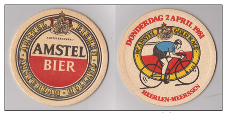 Amstel Bier , Amsterdam Holland - 1981 , Gold Race , Heerlen Meerssen - Bierdeckel