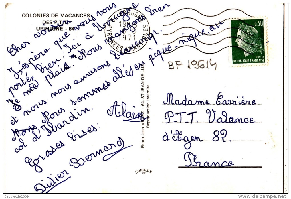 BF19614 Urrugne Colonies De Vacances  France  Front/back Image - Urrugne