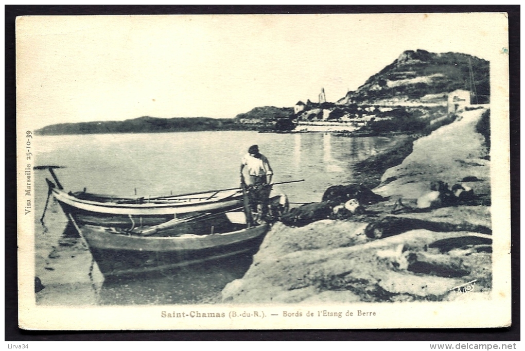 CPA ANCIENNE- FRANCE- SAINT-CHAMAS (13)- BORD DE L'ETANG DE BERRE- BARQUES DE PECHEURS- ANIMATION - Autres & Non Classés