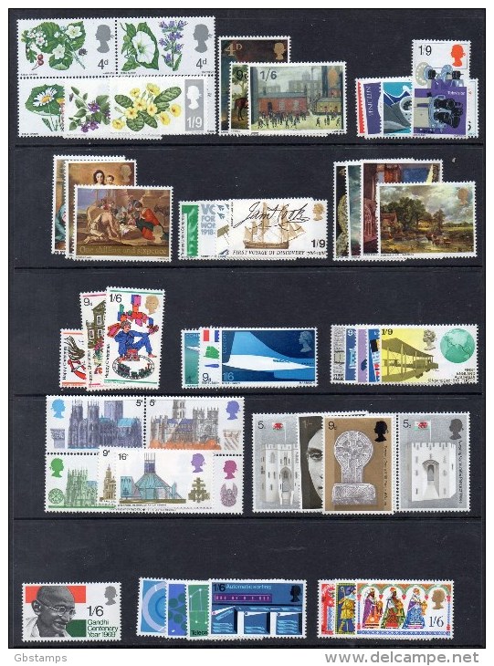 1967 - 1969 Selection Of 14 Different UM/MNH Commemorative Sets As Scanned - Unused Stamps