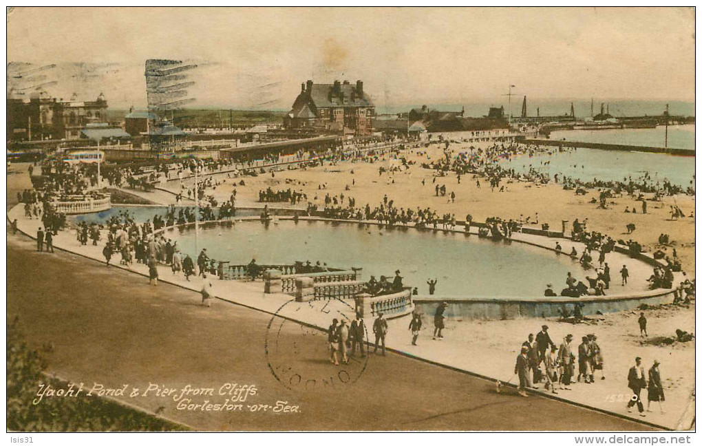 Royaume-Uni - Angleterre - Norfolk - Yacht Pond & Pier From Cliffs , Gorleston On Sea - état - Autres & Non Classés