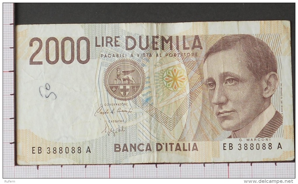 ITALY  2000  LIRE  1990   - 2 Scans -  (Nº07992) - 2.000 Lire