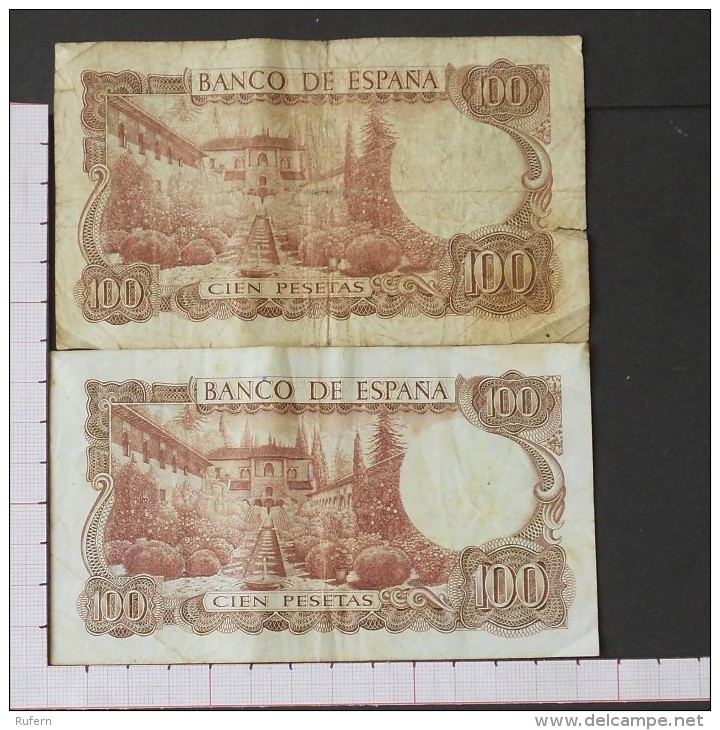 SPAIN        2 BANKNOTE - 17-11-1970 - 2 Scans -  (Nº07995) - 100 Pesetas